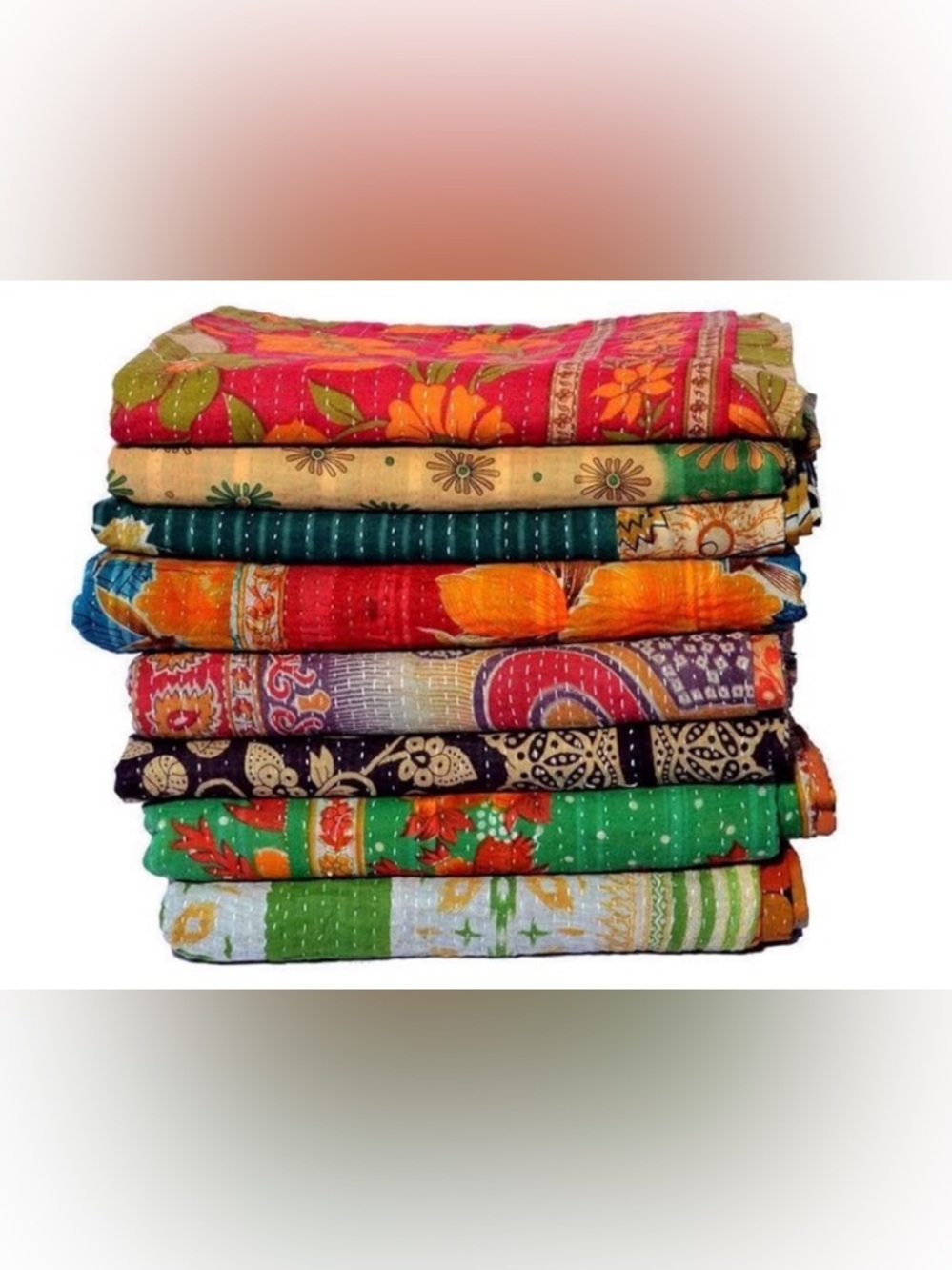 Handmade BoHo Kantha. Vintage Reversible Quilt/Blanket. New without tags.